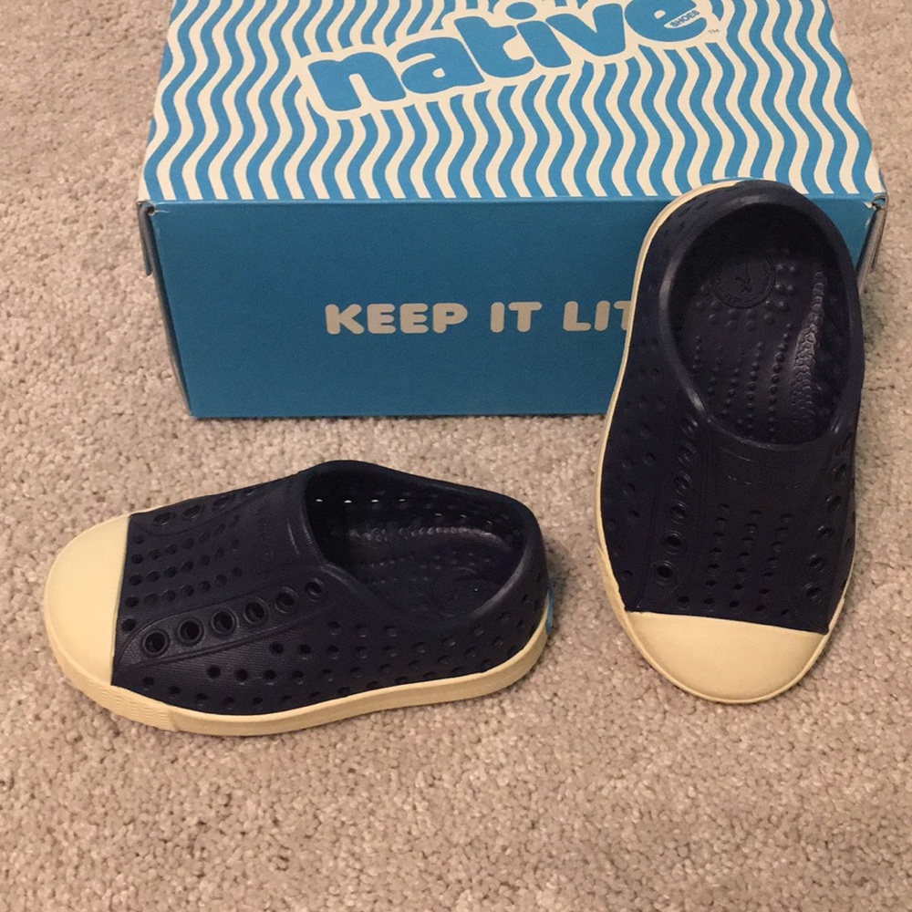 Native Kids Shoes - Jefferson Blue and Bone White